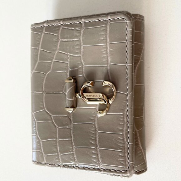 Jimmy Choo NEMO Croc-Embossed Wallet – Sand - Picture 5 of 9